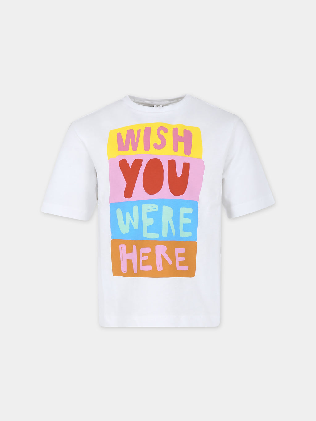 White t-shirt for girl with slogan print